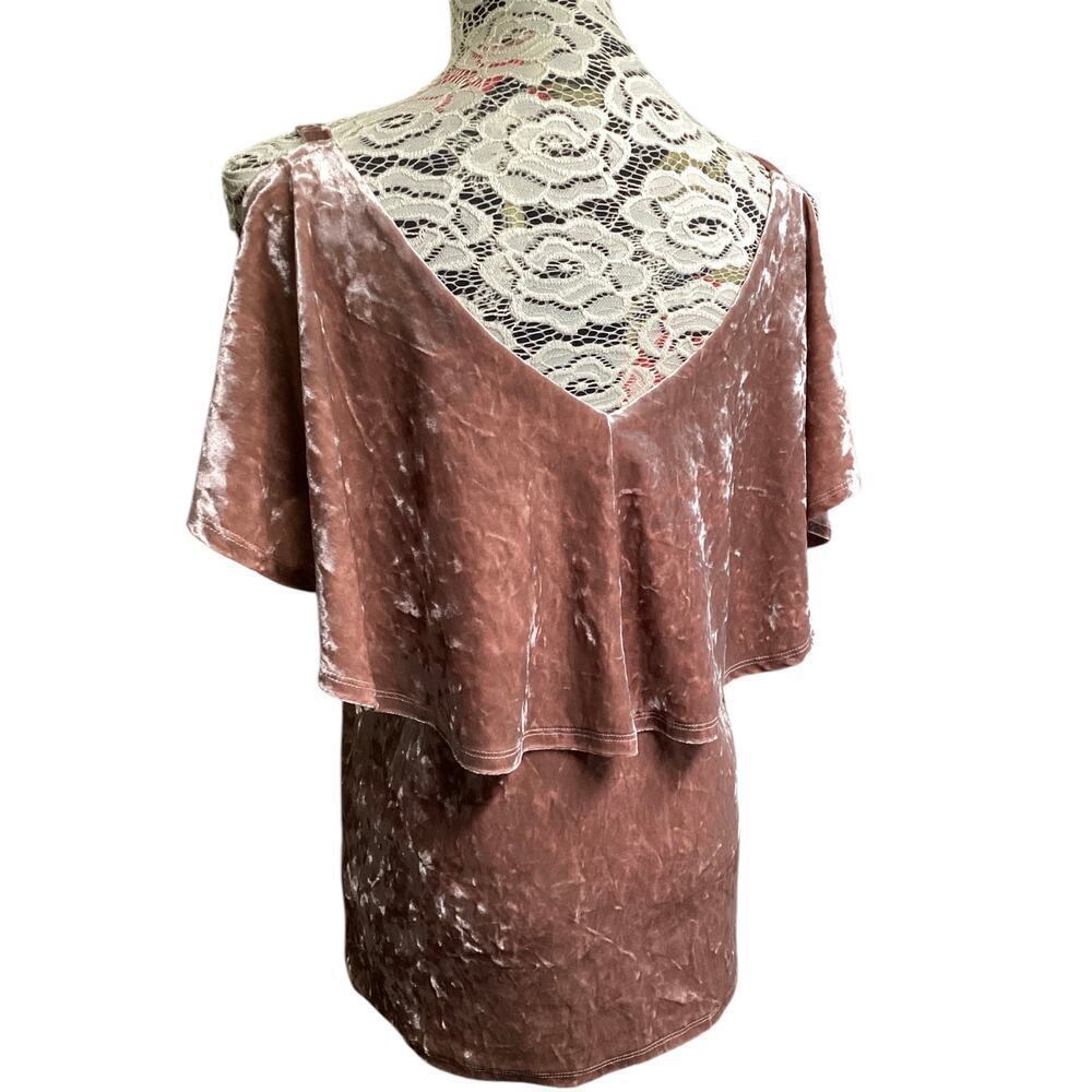Cable & gauge velvet top V-neck M brown - Picture 3 of 6